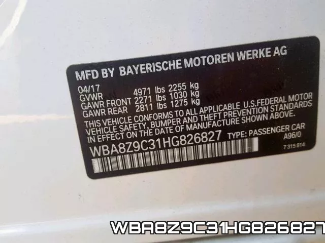 WBA8Z9C31HG826827 фото 2