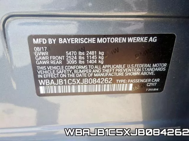 WBAJB1C5XJB084262 фото 2