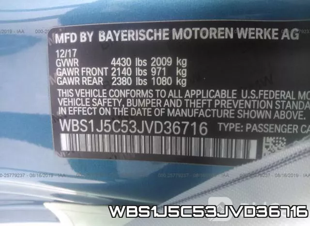 WBS1J5C53JVD36716 фото 10