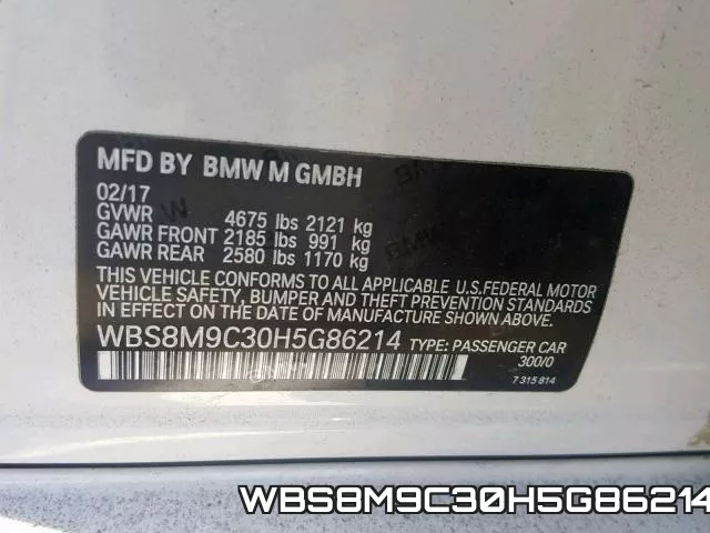 WBS8M9C30H5G86214 фото 2