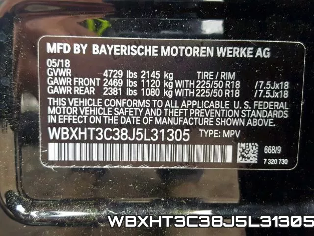 WBXHT3C38J5L31305 фото 2