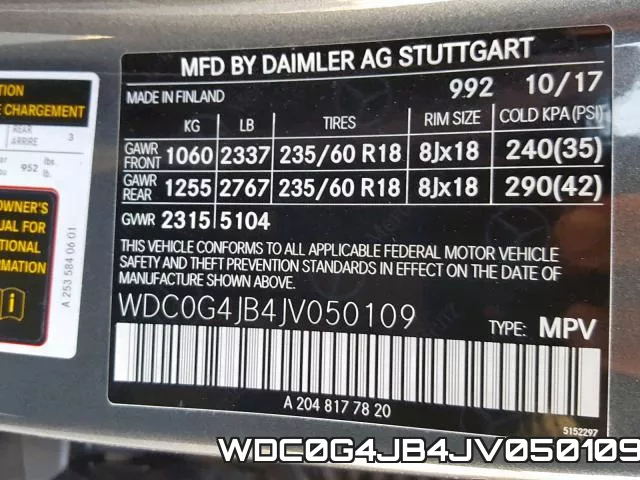WDC0G4JB4JV050109 фото 2
