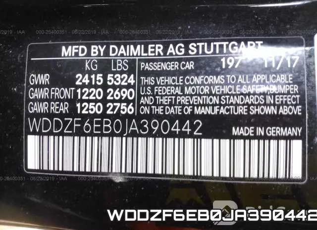 WDDZF6EB0JA390442 фото 10