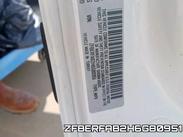 ZFBERFAB2H6G80951 фото 2
