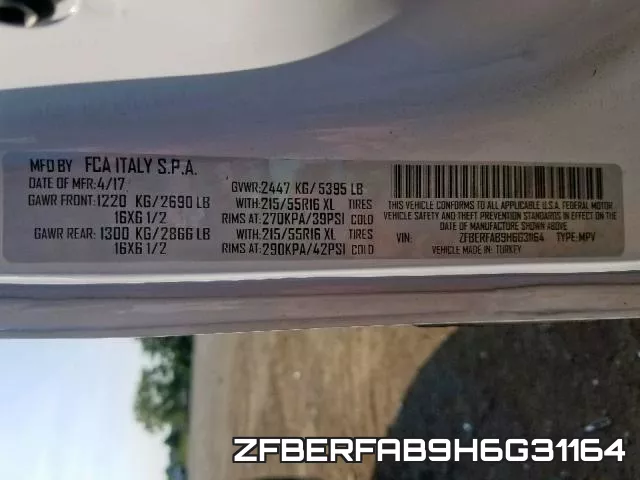ZFBERFAB9H6G31164 фото 2