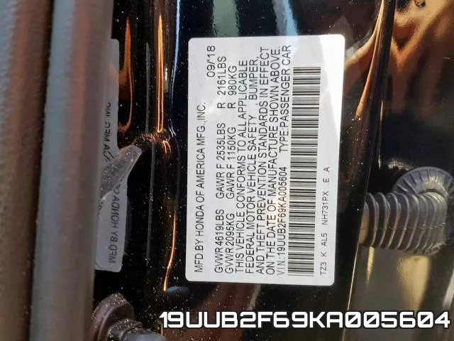 19UUB2F69KA005604 фото 2