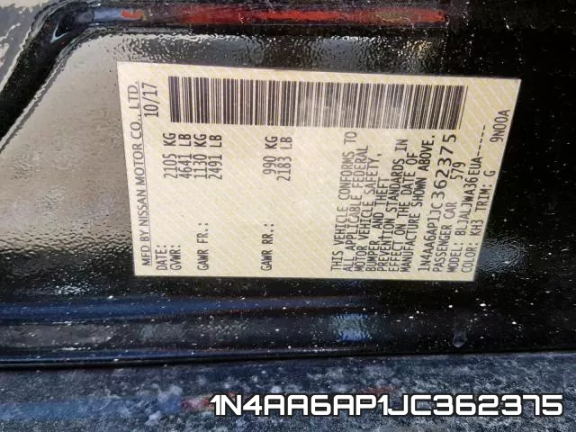 1N4AA6AP1JC362375 фото 2