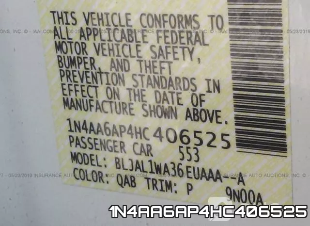 1N4AA6AP4HC406525 фото 10