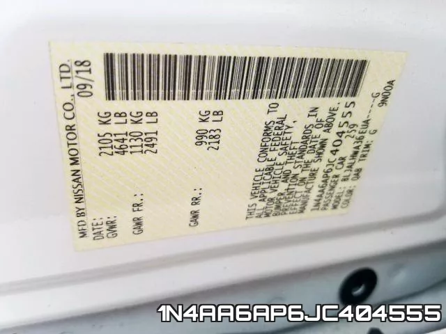 1N4AA6AP6JC404555 фото 2