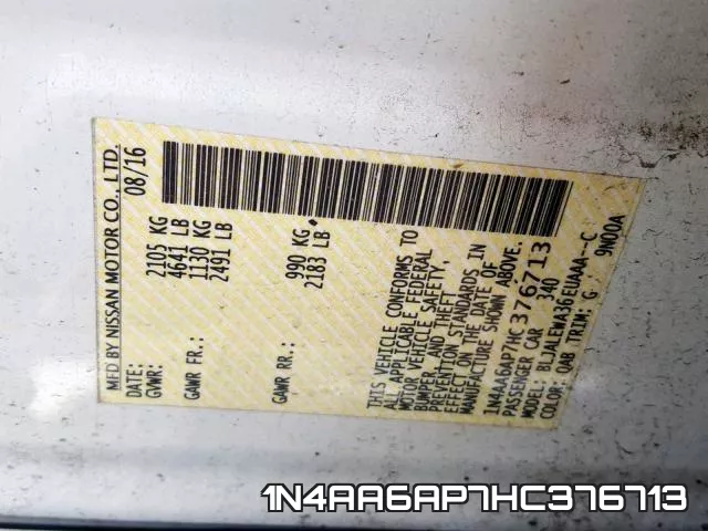 1N4AA6AP7HC376713 фото 2