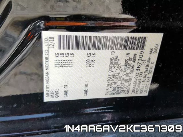 1N4AA6AV2KC367309 фото 2