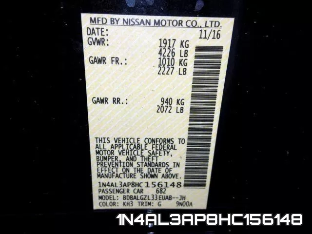 1N4AL3AP8HC156148 фото 2