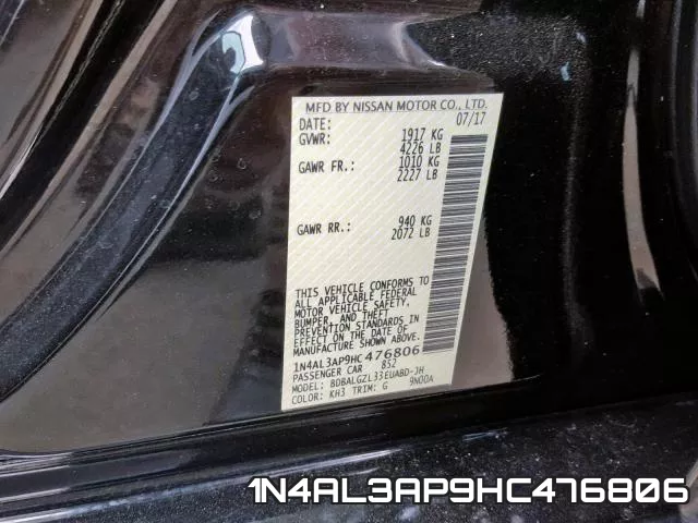 1N4AL3AP9HC476806 фото 2