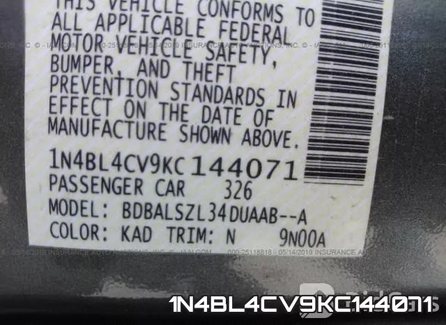 1N4BL4CV9KC144071 фото 10
