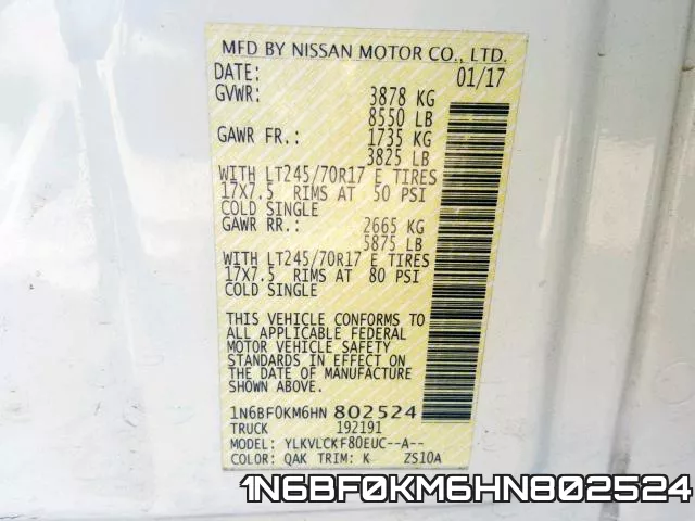 1N6BF0KM6HN802524 фото 2