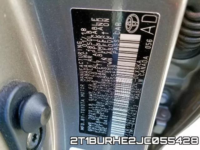 2T1BURHE2JC055428 фото 2