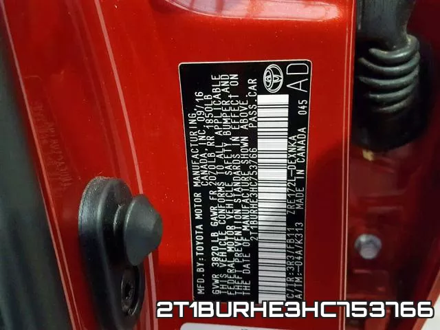 2T1BURHE3HC753766 фото 2