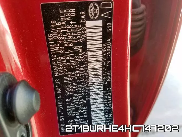 2T1BURHE4HC747202 фото 2