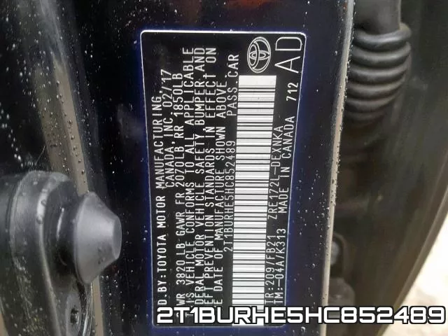 2T1BURHE5HC852489 фото 2