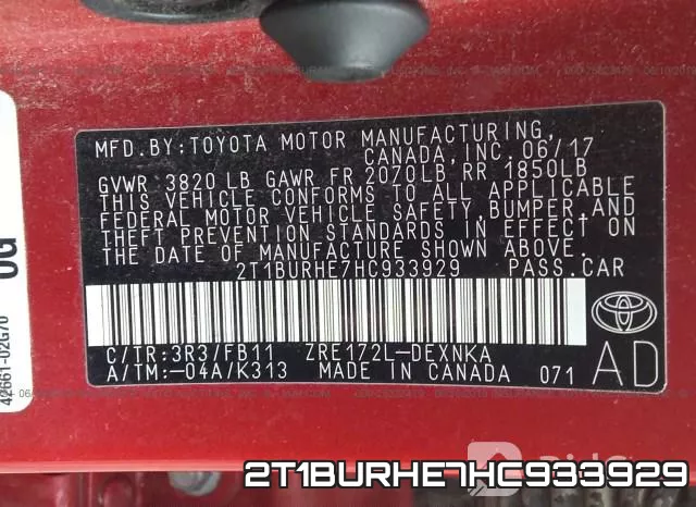 2T1BURHE7HC933929 фото 10
