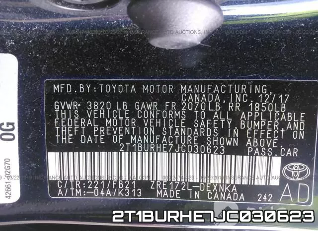2T1BURHE7JC030623 фото 10
