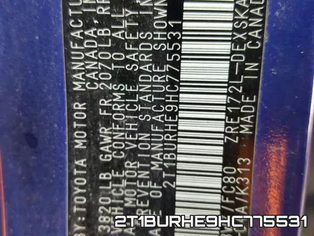 2T1BURHE9HC775531 фото 2