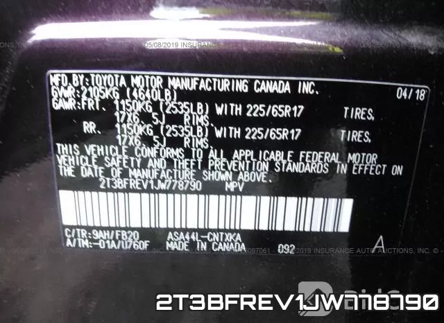 2T3BFREV1JW778790 фото 10