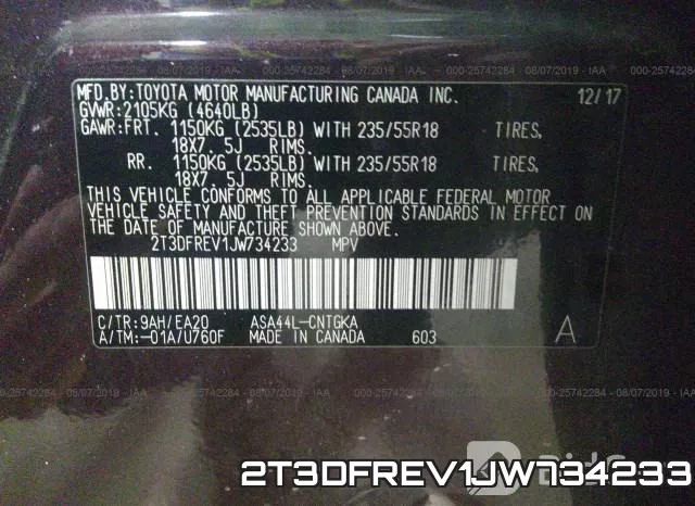 2T3DFREV1JW734233 фото 10