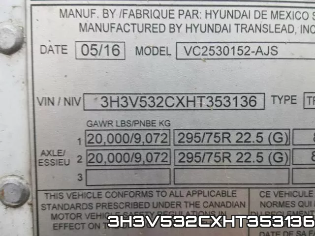 3H3V532CXHT353136 фото 2