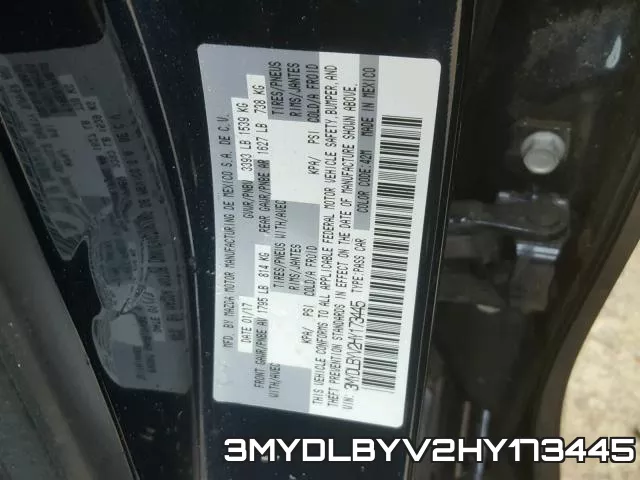 3MYDLBYV2HY173445 фото 2