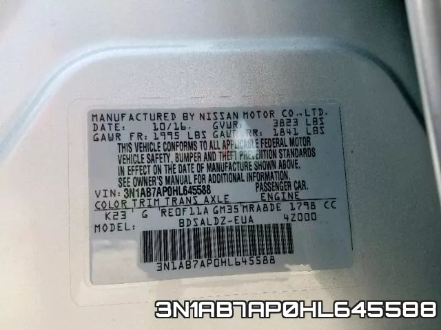 3N1AB7AP0HL645588 фото 2