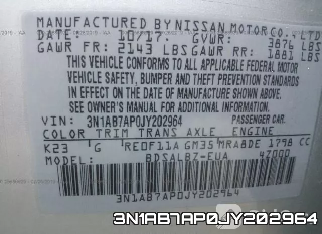 3N1AB7AP0JY202964 фото 10
