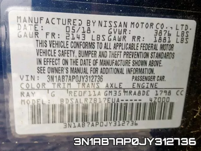 3N1AB7AP0JY312736 фото 2