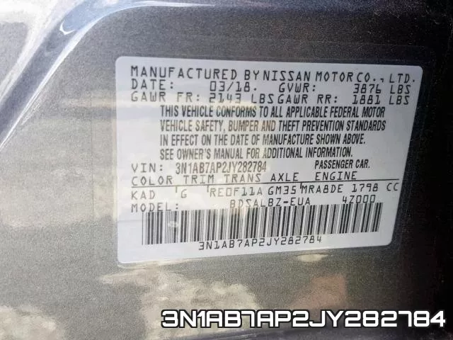 3N1AB7AP2JY282784 фото 2