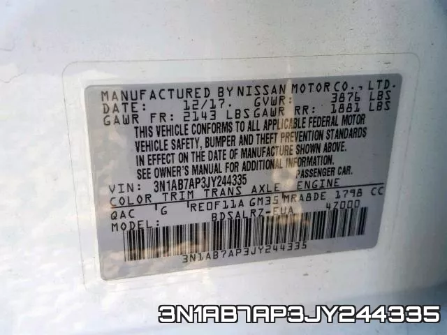 3N1AB7AP3JY244335 фото 2