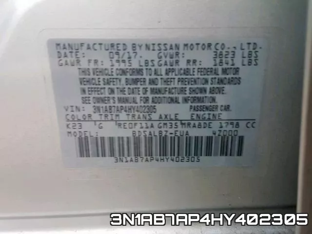 3N1AB7AP4HY402305 фото 2