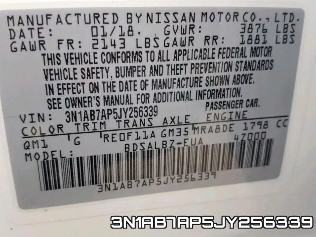 3N1AB7AP5JY256339 фото 2
