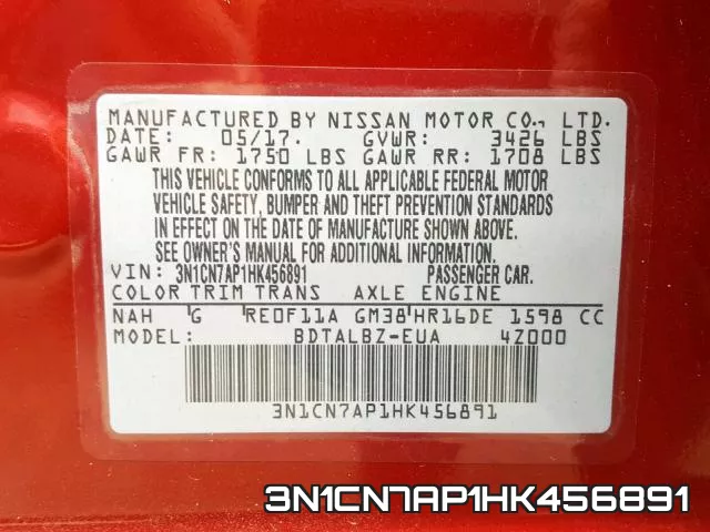 3N1CN7AP1HK456891 фото 2