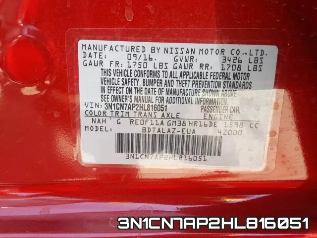 3N1CN7AP2HL816051 фото 2