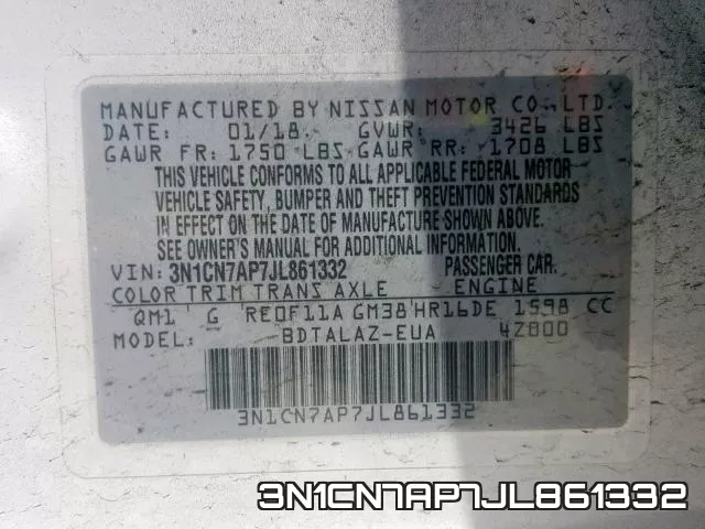 3N1CN7AP7JL861332 фото 2