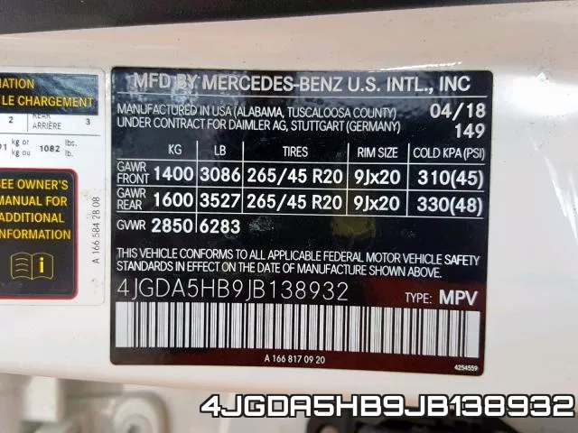 4JGDA5HB9JB138932 фото 2