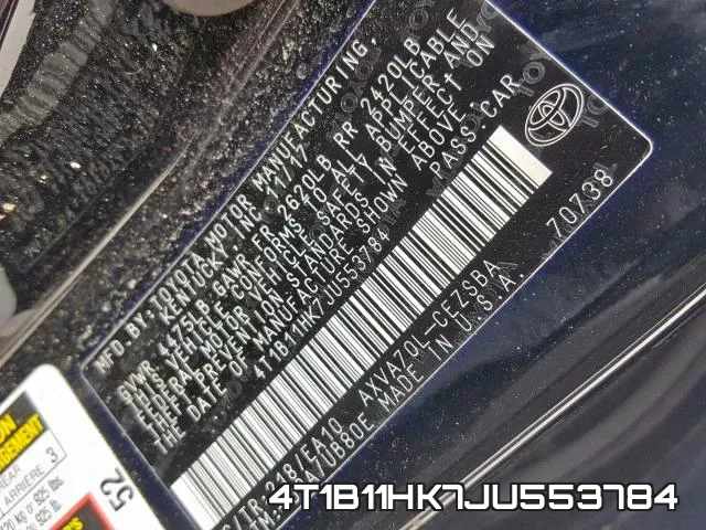 4T1B11HK7JU553784 фото 2