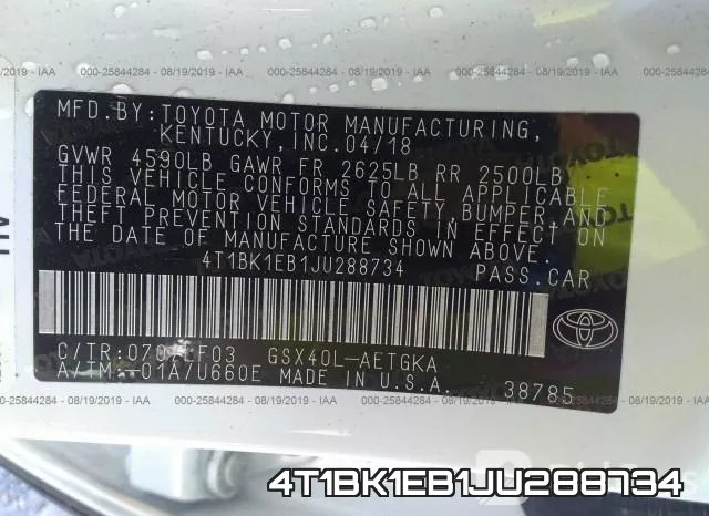4T1BK1EB1JU288734 фото 10