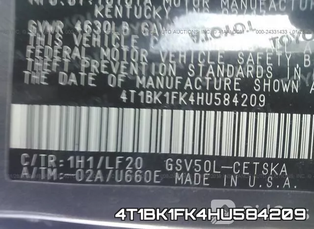 4T1BK1FK4HU584209 фото 10
