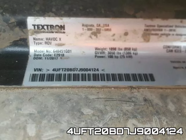 4UFT20BD7J9004124 фото 2