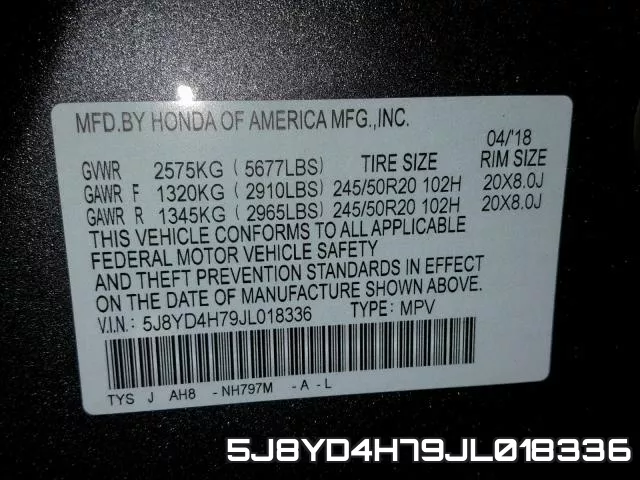5J8YD4H79JL018336 фото 2