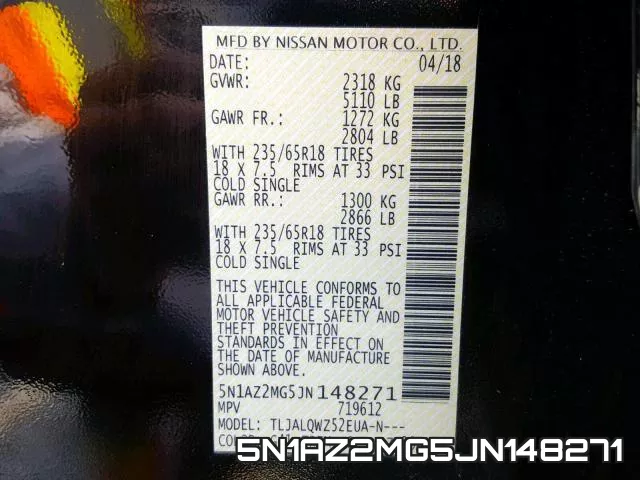 5N1AZ2MG5JN148271 фото 2