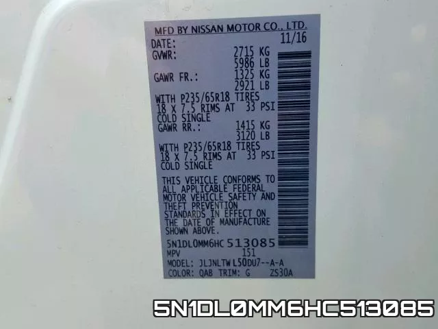 5N1DL0MM6HC513085 фото 2