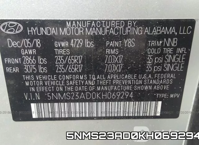 5NMS23AD0KH069294 фото 10