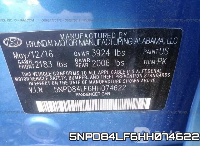 5NPD84LF6HH074622 фото 10